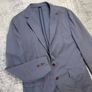 J Crew Blazer Mens Medium Blue Unstructured Cotton Twill Jacket Casual Preppy